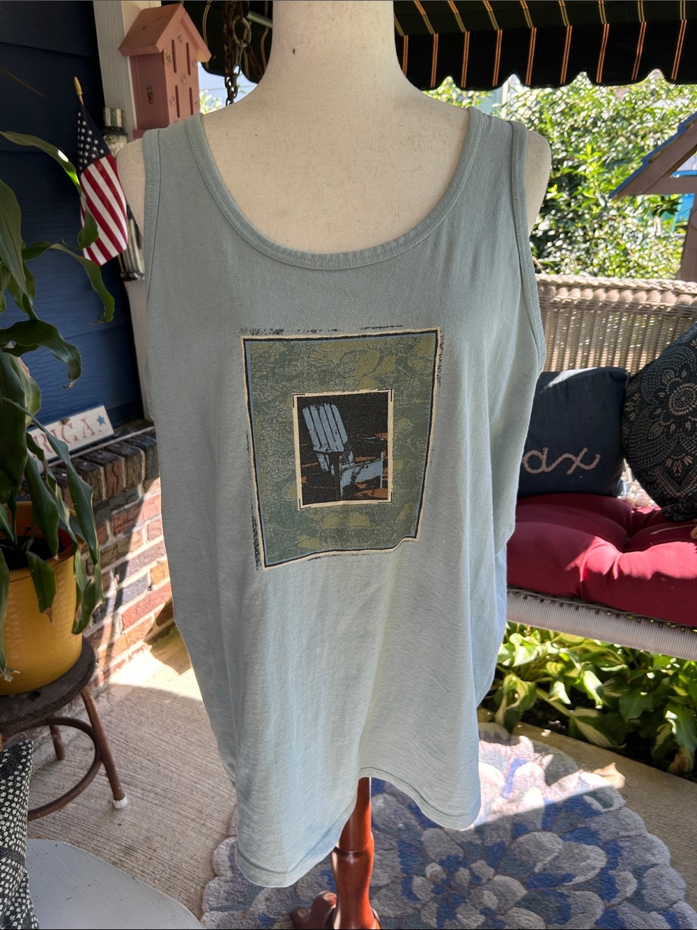 Blue Adirondack Graphic Tank Top